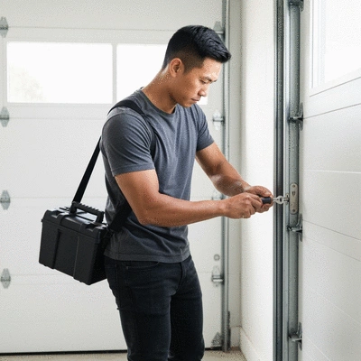 Serrurier professionnel ouvrant une porte avec des outils spécialisés