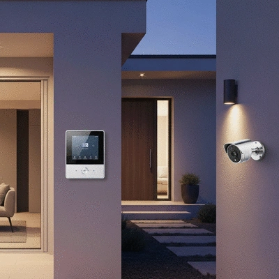 Système d'alarme moderne protégeant une maison