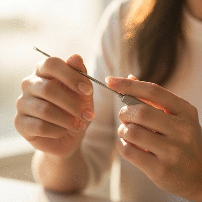 Gros plan sur la main d'un serrurier tenant des outils devant une serrure