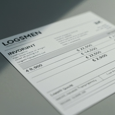 Gros plan sur une facture ou un devis de serrurier avec des chiffres clairs, symbolisant la transparence des prix